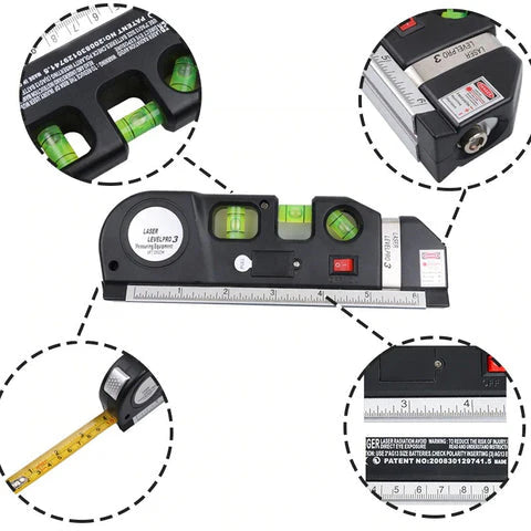 NIVEL LASER PRO: HERRAMIENTA 4 EN 1