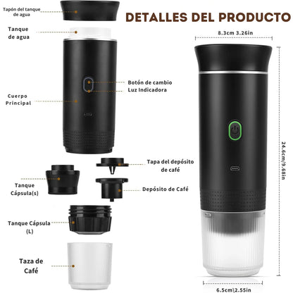 Cafetera Portátil  con sistema 3 en 1