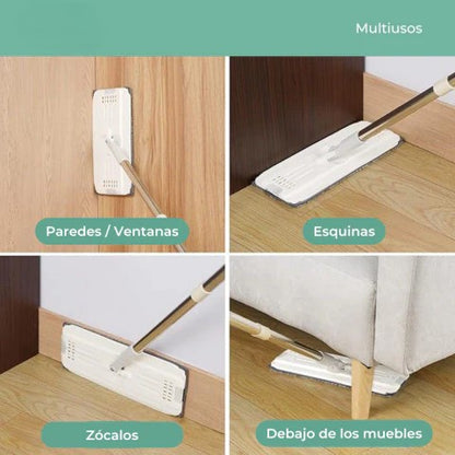 TRAPEADOR CON SISTEMA DE LAVADO Y SECADO DOBLE + 4 REPUESTOS
